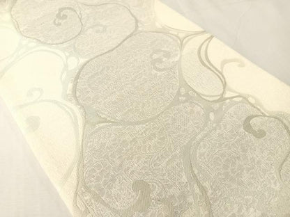 平和屋着物▽世界的友禅作家　千地泰弘　六通柄袋帯　スリーシーズン　春夏秋　流水更紗文　金銀糸　正絹　逸品　未使用　CABJ0595vp
