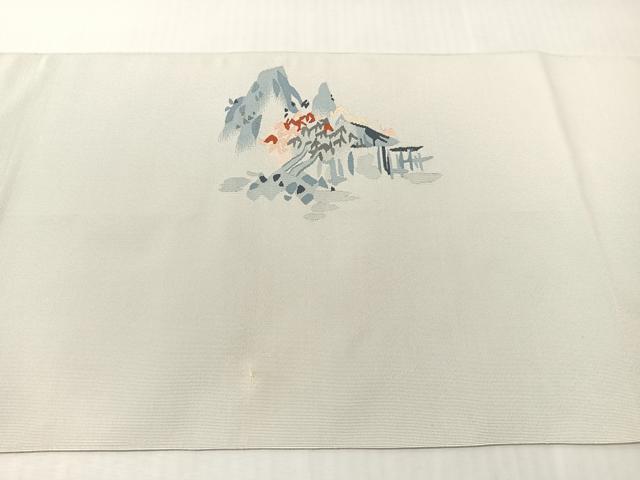 平和屋着物●爪掻き本綴れ　八寸名古屋帯　風景文　正絹　逸品　CABJ0598vp