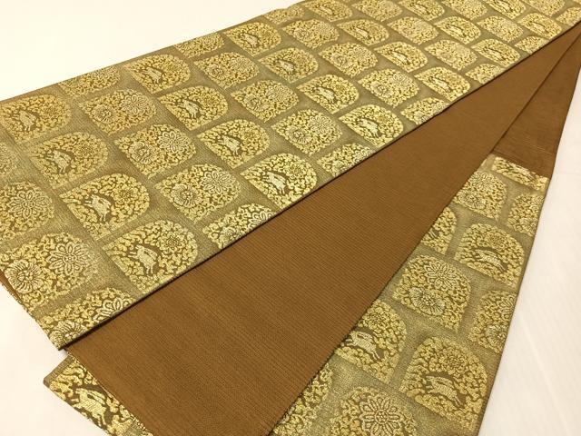 平和屋着物●六通柄袋帯　跳び兎　金銀糸　正絹　逸品　CABJ0600vp