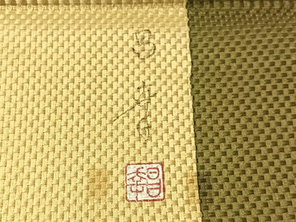 平和屋着物●太鼓柄袋帯　作家物　孔雀花文　金通し地　正絹　逸品　未使用　CABJ0602vp