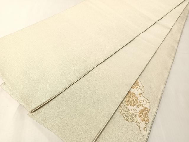 平和屋着物●太鼓柄袋帯　綴れ　道長花文　金銀糸　正絹　逸品　CABJ0605vp