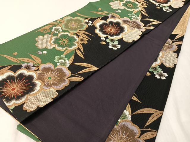 平和屋着物●六通柄袋帯　はんなり　舞桜　金糸　反端付き　上代29万　正絹　逸品　CABJ0613vp