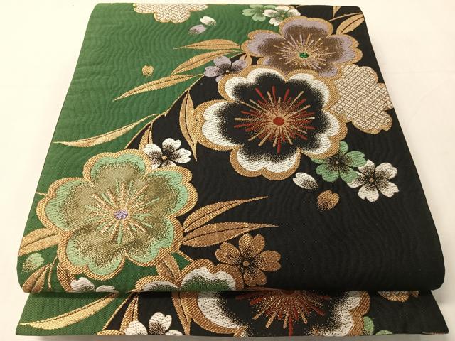 平和屋着物●六通柄袋帯　はんなり　舞桜　金糸　反端付き　上代29万　正絹　逸品　CABJ0613vp