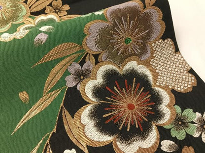 平和屋着物●六通柄袋帯　はんなり　舞桜　金糸　反端付き　上代29万　正絹　逸品　CABJ0613vp