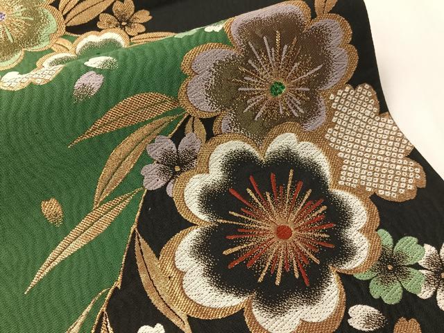 平和屋着物●六通柄袋帯　はんなり　舞桜　金糸　反端付き　上代29万　正絹　逸品　CABJ0613vp