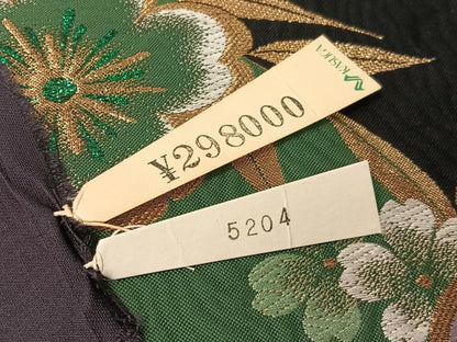 平和屋着物●六通柄袋帯　はんなり　舞桜　金糸　反端付き　上代29万　正絹　逸品　CABJ0613vp