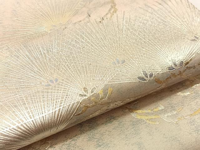 平和屋着物●金彩友禅作家　金彩の魔術師　堀省平　金煌織　太鼓柄袋帯　松　金銀彩　引箔　正絹　逸品　未使用　CABJ0631vp