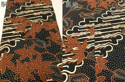 平和屋着物●全通柄　九寸名古屋帯　バティック　鳳凰花文　黒地　綿　逸品　CABJ0632vp