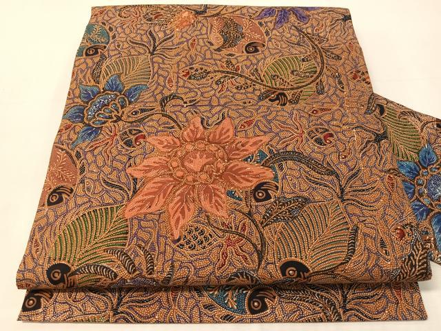 平和屋着物●全通柄　九寸名古屋帯　バティック　更紗唐草文　綿　逸品　CABJ0633vp
