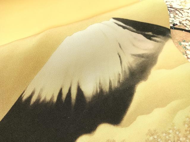 平和屋着物●塩瀬　九寸名古屋帯　富士山　正絹　逸品　CABJ0635vp