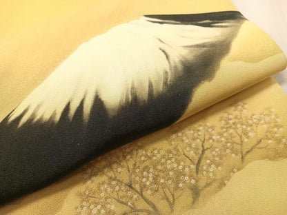 平和屋着物●塩瀬　九寸名古屋帯　富士山　正絹　逸品　CABJ0635vp