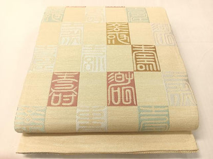 平和屋着物●両面　六通柄袋帯　唐織　鳳凰桐文　金糸　正絹　逸品　未使用　CABJ0638vp