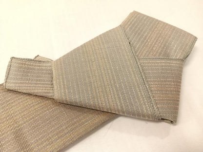 平和屋着物●男性　御仕立角帯　間道　金糸　紙箱付き　正絹　逸品　CABJ0642vp