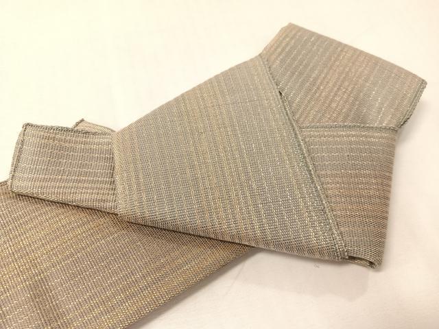平和屋着物●男性　御仕立角帯　間道　金糸　紙箱付き　正絹　逸品　CABJ0642vp