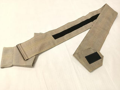 平和屋着物●男性　御仕立角帯　間道　金糸　紙箱付き　正絹　逸品　CABJ0642vp