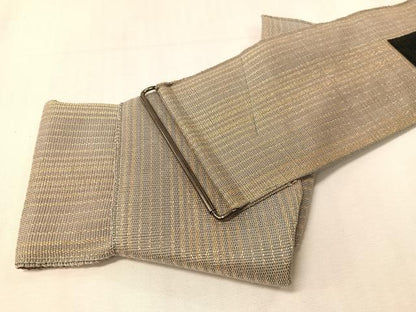 平和屋着物●男性　御仕立角帯　間道　金糸　紙箱付き　正絹　逸品　CABJ0642vp