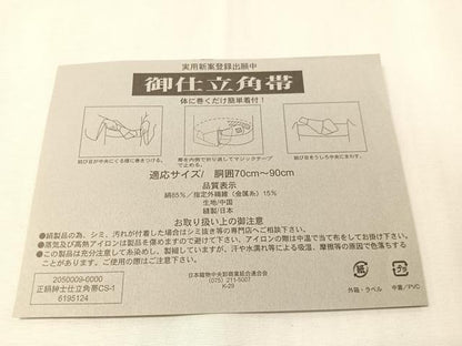 平和屋着物●男性　御仕立角帯　間道　金糸　紙箱付き　正絹　逸品　CABJ0642vp