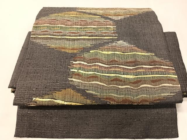 平和屋着物●つけ帯　櫛織　霞亀甲文　金糸　正絹　逸品　CABJ0643vp