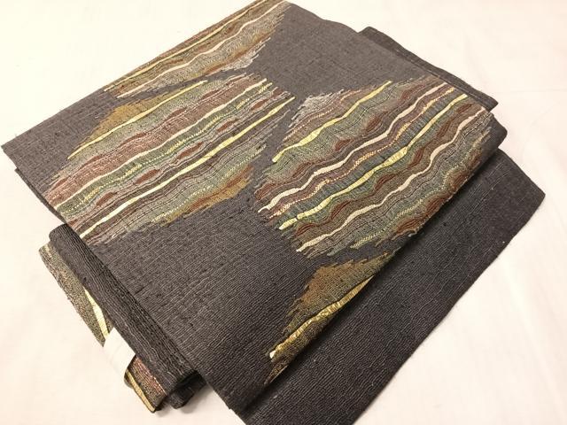 平和屋着物●つけ帯　櫛織　霞亀甲文　金糸　正絹　逸品　CABJ0643vp