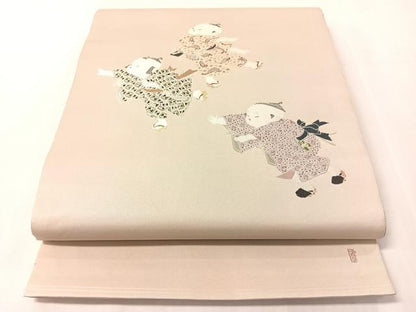 平和屋着物●加賀友禅の巨匠　初代　由水十久　太鼓柄袋帯　挿頭を参らん　正絹　逸品　CABJ0651vp
