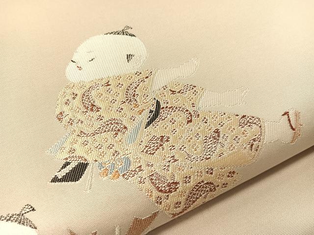 平和屋着物●加賀友禅の巨匠　初代　由水十久　太鼓柄袋帯　挿頭を参らん　正絹　逸品　CABJ0651vp
