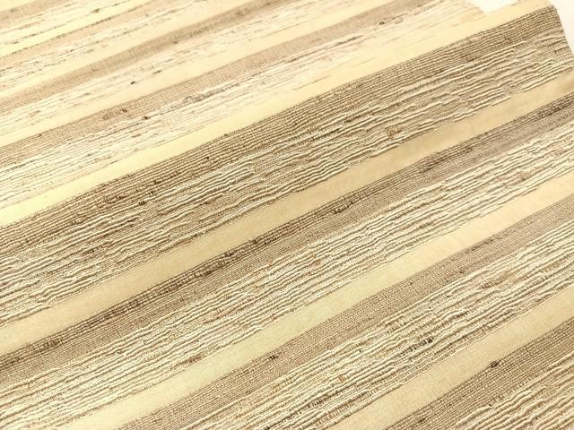 平和屋着物●インド・アッサム　野蚕糸　手織　ムガシルク　両面　全通柄袋帯　横段文　正絹　逸品　CABJ0656vp