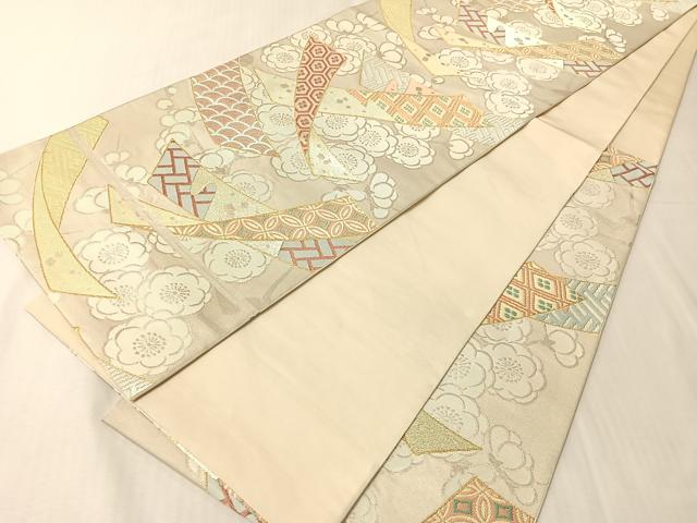 平和屋着物●西陣　川島織物　六通柄　本袋帯　短冊吉祥花文　金銀糸　正絹　逸品　CABJ0669vp