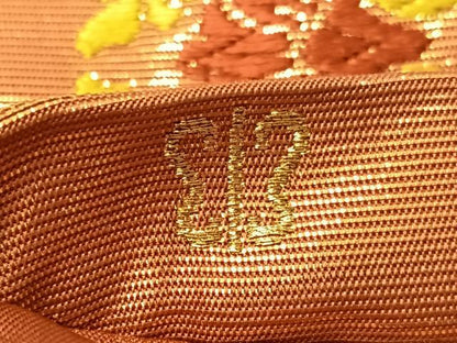 平和屋着物●西陣　川島織物　六通柄　本袋帯　唐織　七宝花文　金糸　正絹　逸品　CABJ0672vp