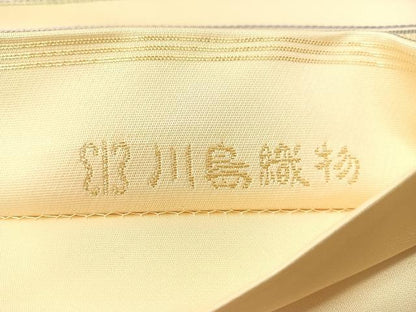 平和屋着物●西陣　川島織物　六通柄袋帯　唐織　横段吉祥花文　金糸　正絹　逸品　CABJ0673vp