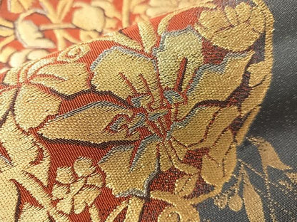 平和屋着物●西陣　川島織物　六通柄　本袋帯　花唐草丸文　金銀糸　正絹　逸品　CABJ0674vp
