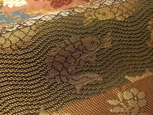 平和屋着物●西陣　川島織物　六通柄　本袋帯　名物裂　金糸　正絹　逸品　CABJ0676vp