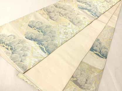 平和屋着物●西陣　川島織物　六通柄　本袋帯　松　金銀糸　正絹　逸品　CABJ0677vp