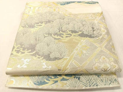 平和屋着物●西陣　川島織物　六通柄　本袋帯　松　金銀糸　正絹　逸品　CABJ0677vp