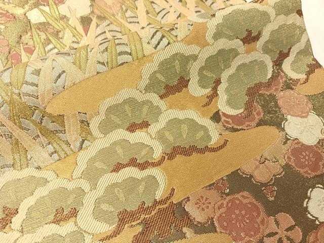 平和屋着物●西陣　川島織物　六通柄　本袋帯　松竹梅　金糸　正絹　逸品　CABJ0678vp