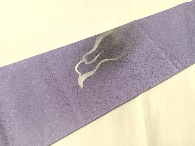 平和屋着物●九寸名古屋帯　手描き　雲龍　銀彩　正絹　逸品　CABJ0681vp