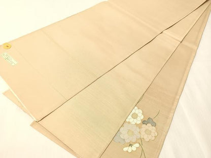 平和屋着物●西陣　太鼓柄袋帯　流水菊文　金糸　証紙付き　正絹　逸品　未使用　CABJ0684vp