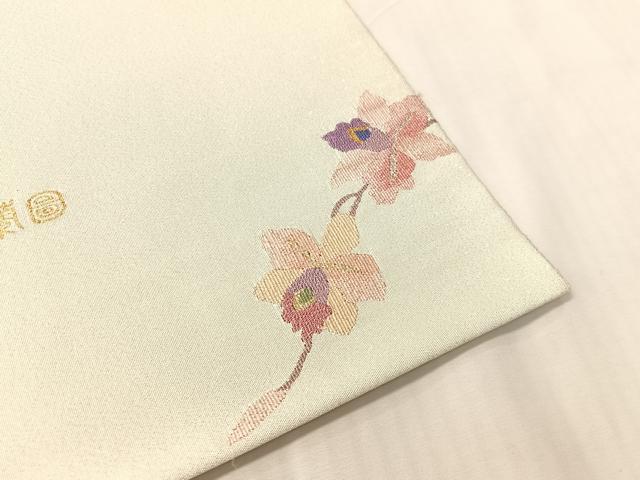 平和屋着物●手織綴れ　山鹿清華　太鼓柄袋帯　瑞鳥奉蘭図　金銀糸　正絹　逸品　CABJ0687vp