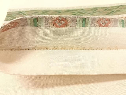 平和屋着物●手織綴れ　山鹿清華　六通柄袋帯　魚　銀糸　正絹　逸品　CABJ0689vp