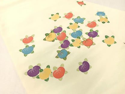 平和屋着物●塩瀬　九寸名古屋帯　駒刺繍　橘　正絹　逸品　CABJ0694vp