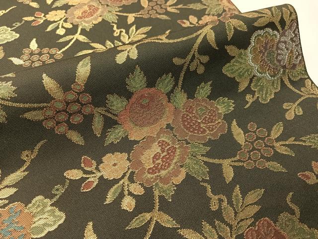 平和屋着物●織物一筋名門　織悦　全通柄　本袋帯　葡萄更紗文　金糸　正絹　逸品　CABJ0696vp