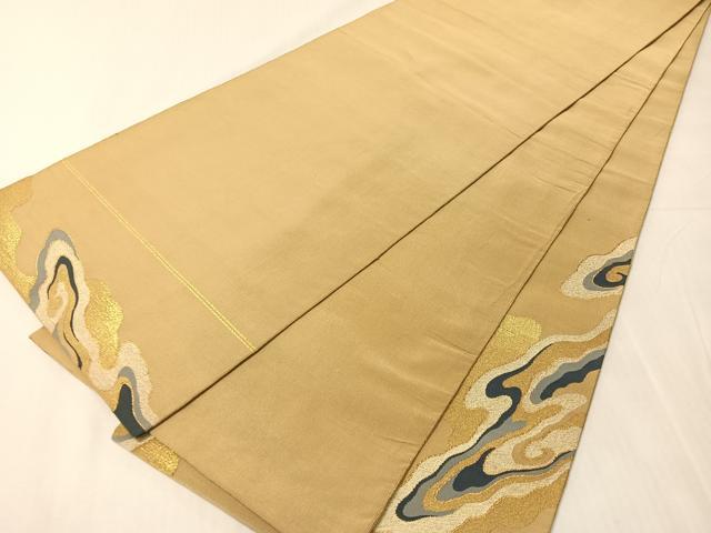平和屋着物●爪掻き本綴れ　太鼓柄袋帯　霞文様　金糸　正絹　逸品　CABJ0697vp