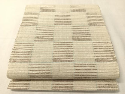 平和屋着物●八寸名古屋帯　紬地　市松文様　ますいわ屋扱い　正絹　逸品　CABJ0698vp