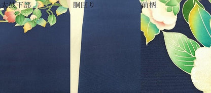平和屋着物●塩瀬　九寸名古屋帯　友禅　作家物　枝花文　正絹　逸品　CABJ0709vp