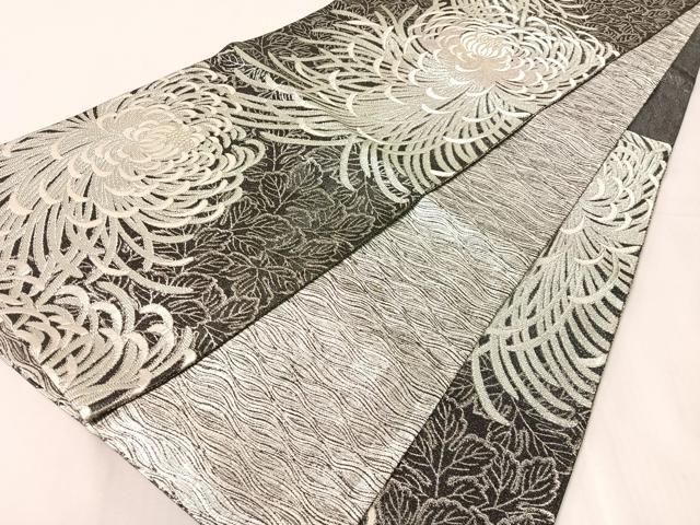 平和屋着物●両面　六通柄袋帯　乱菊　金銀糸　正絹　逸品　CABJ0713vp