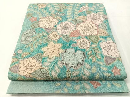 平和屋着物●太鼓柄袋帯　絞り　辻が花　金通し地　正絹　逸品　CABJ0718vp