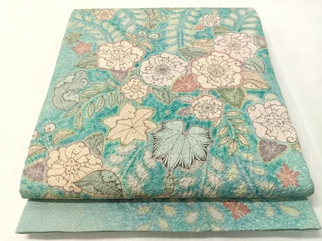 平和屋着物●太鼓柄袋帯　絞り　辻が花　金通し地　正絹　逸品　CABJ0718vp