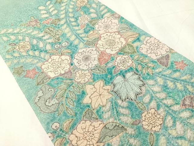 平和屋着物●太鼓柄袋帯　絞り　辻が花　金通し地　正絹　逸品　CABJ0718vp