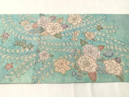平和屋着物●太鼓柄袋帯　絞り　辻が花　金通し地　正絹　逸品　CABJ0718vp
