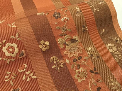 平和屋着物●ひなや工房　くむ・あむ・おる　伊豆蔵明彦　太鼓柄袋帯　総刺繍　鴛鴦花唐草文　金糸　正絹　逸品　CABJ0719vp