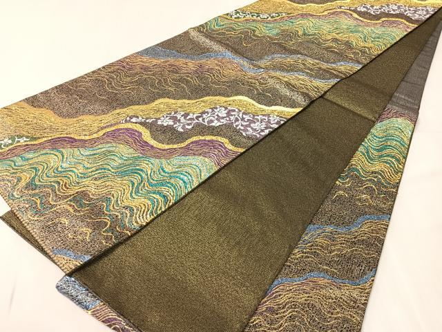 平和屋着物●六通柄袋帯　道長更紗文　金銀糸　正絹　逸品　CABJ0727vp